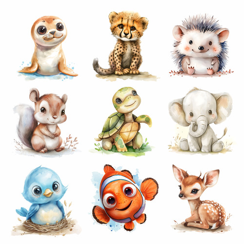 Cute baby animal - cute, sticker