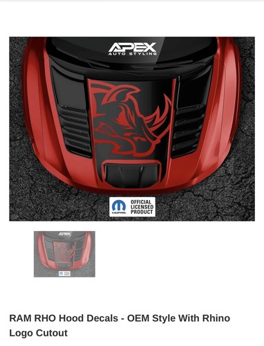 Ram rho hood decal - rhino, vinyl