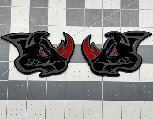 Pair angry rhino red horn - pair,